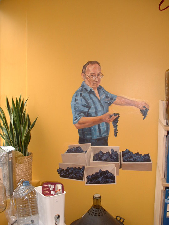 painting of store owner